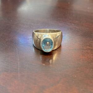 Blue Topaz 925 Sterling Silver ring size 7